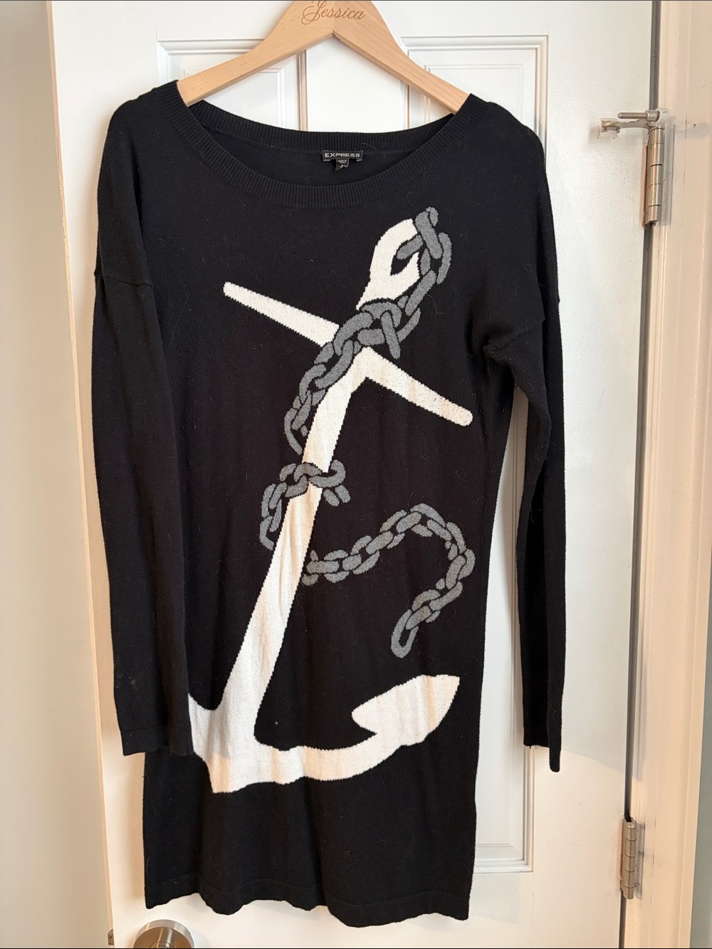 Express Black Knit Sweater - Crewneck